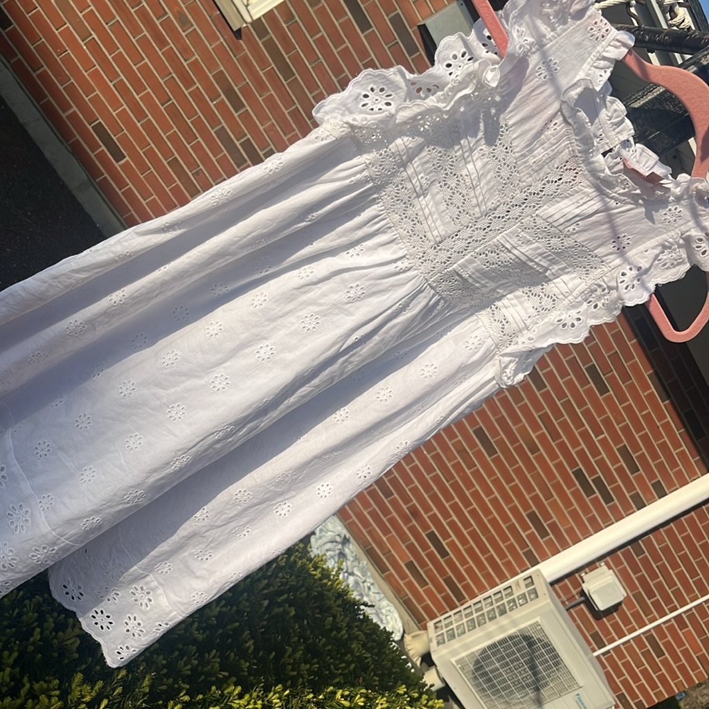 New Mumu White Eyelet Dress,S